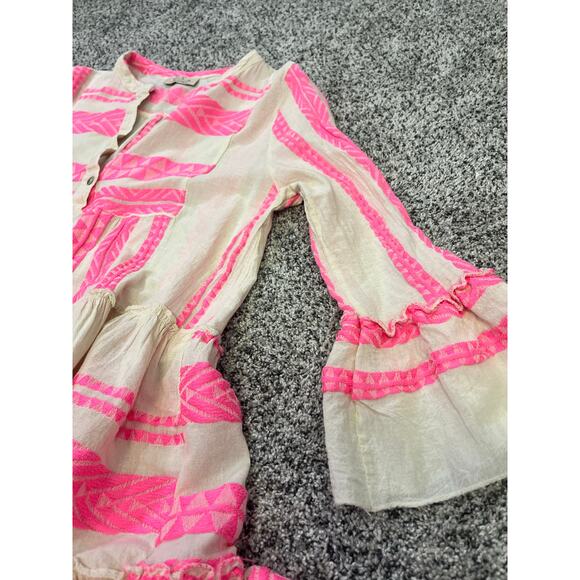 Sophia Tori Dress Hot Pink Women’s S/M, Flowy BohoCore Embroidered Made in Italy - Picture 7 of 10